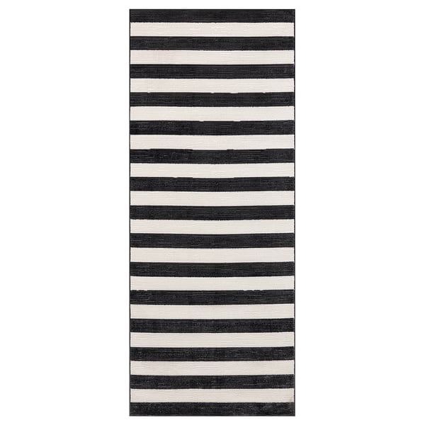 IKEA ELSYSTEM Rug low pile black/white/stripe 2 ' 7 "x6 ' 7 "
