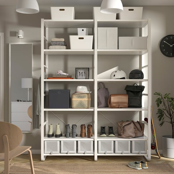 IKEA ELVARLI Open Storage Combination White 65x21 5/8x85 "