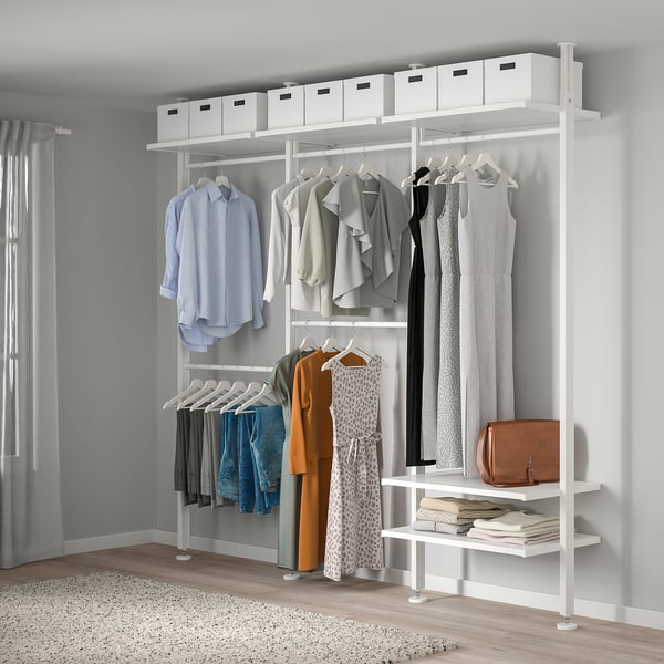IKEA ELVARLI Wardrobe Combination White 101 5/8x20x87 1/4-137 3/4 "