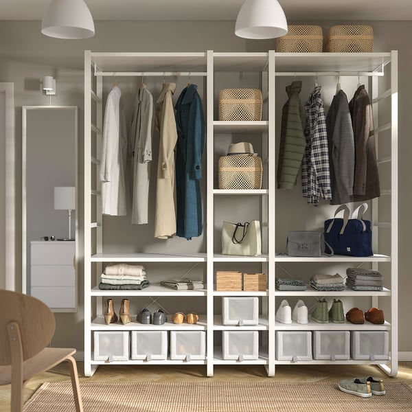 IKEA ELVARLI Wardrobe Combination White 80 3/4x21 5/8x85 "
