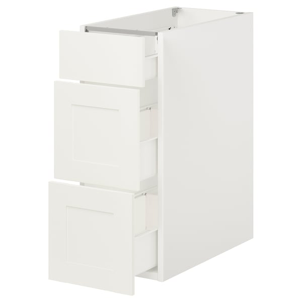 IKEA ENHET Base cabinet with 3 drawers white/white frame 12x24 3/4x30 "