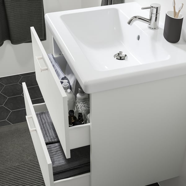 IKEA ENHET Bathroom Vanity With 2 Drawers White 24x18 3/4x24 "