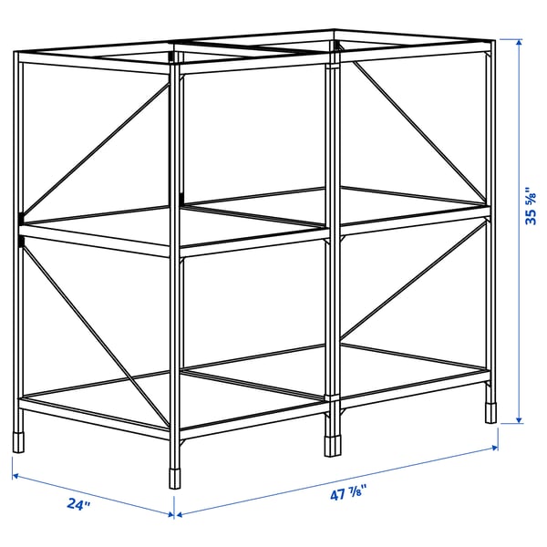 IKEA ENHET Kitchen Island Frame With Shelves White 24 "