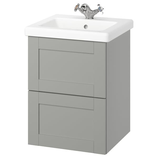 IKEA ENHET / TVÄLLEN Bathroom vanity with sink & faucet gray/gray frame 19 5/8x19 1/8x26 "