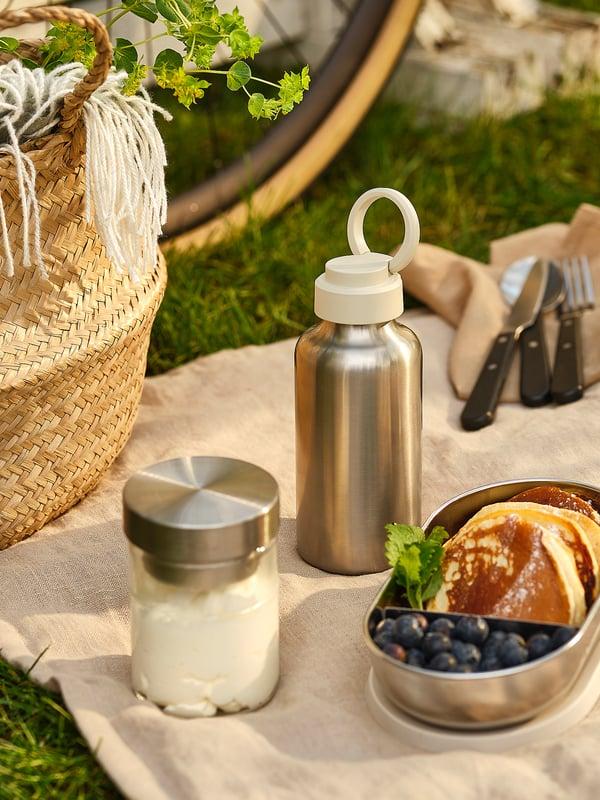 IKEA ENKELSPÅRIG Water Bottle Stainless Steel/beige 17 Oz