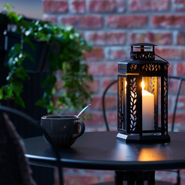 IKEA ENRUM Lantern For Candle Indoor/outdoor Black 11 "