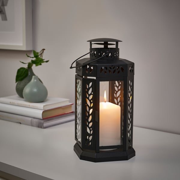 IKEA ENRUM Lantern For Candle Indoor/outdoor Black 11 "