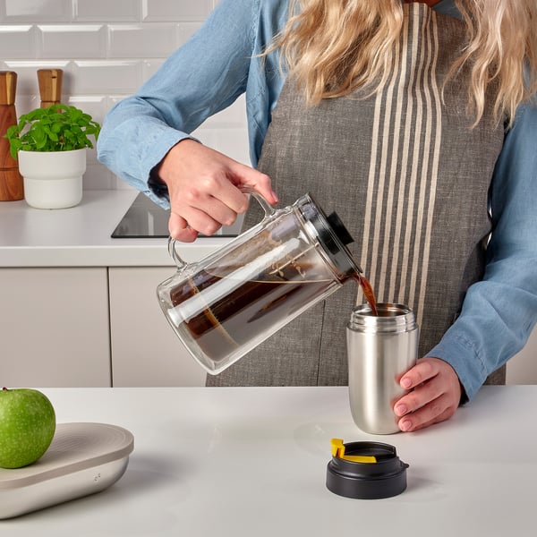 IKEA ENVÄLDIG Insulated Steel Flask Stainless Steel/black 12 Oz