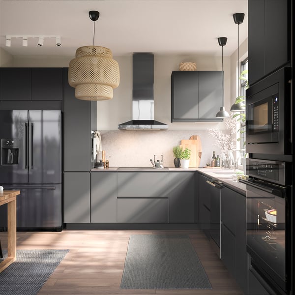 IKEA ESSENTIELL Built-in Dishwasher Black Stainless Steel 24 "