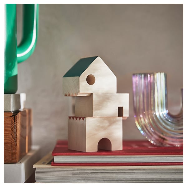 IKEA FÄLTLÖNN Decorative House Set Of 3 Solid Wood/multicolor