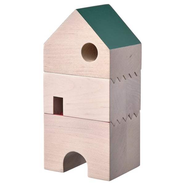 IKEA FÄLTLÖNN Decorative house set of 3 solid wood/multicolor