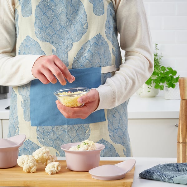 IKEA FÄRGKLAR Baking/serving Dish With Lid Matte Light Pink 6.8 Oz