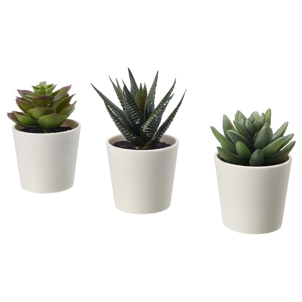 IKEA FEJKA Artificial potted plant with pot indoor/outdoor Succulent 2 ¼ " 3 pack