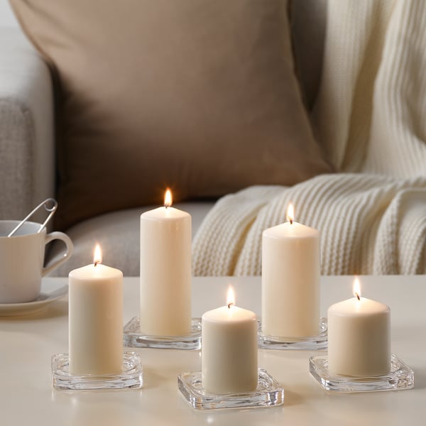 IKEA FENOMEN Unscented Block Candle Set Of 5 Natural