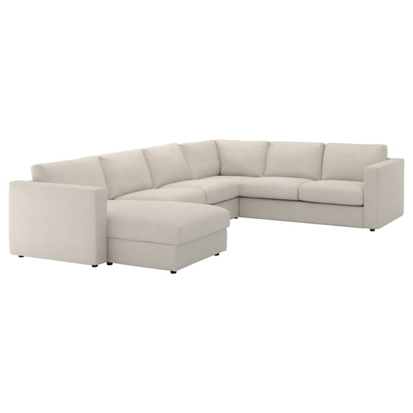 IKEA FINNALA Corner sectional 5-seat w chaise Gunnared beige
