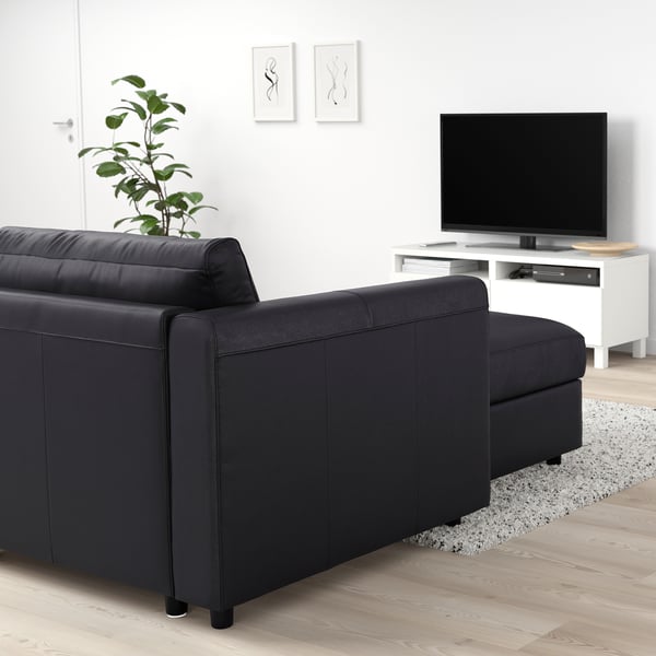 IKEA FINNALA Corner Sleeper Sofa 5-seat With Chaise/Grann/Bomstad Black