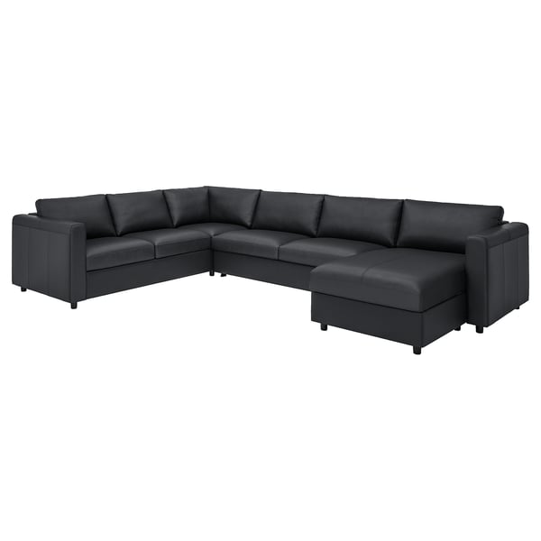 IKEA FINNALA Corner sleeper sofa 5-seat with chaise/Grann/Bomstad black