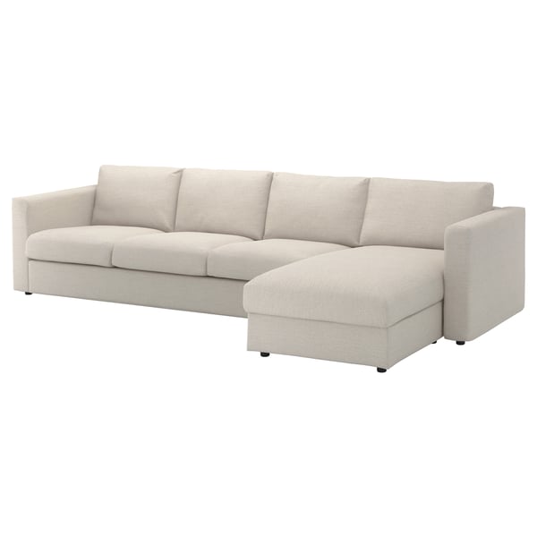 IKEA FINNALA Cover Sectional/4-seat W Chaise Gunnared Beige