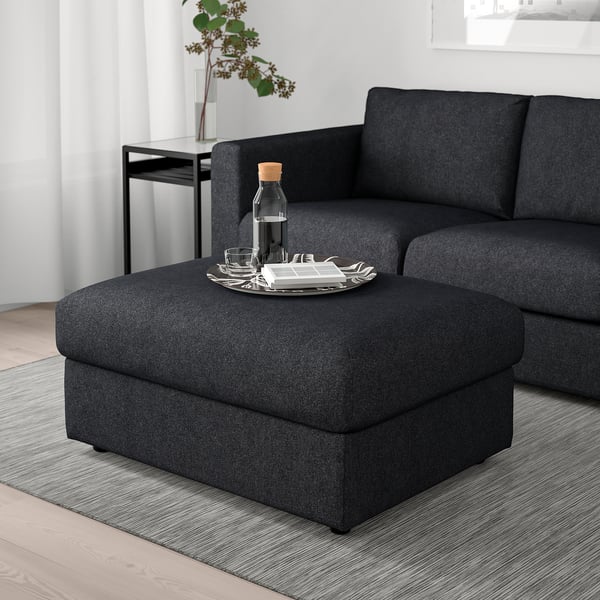 IKEA FINNALA Ottoman With Storage Tallmyra Black/gray