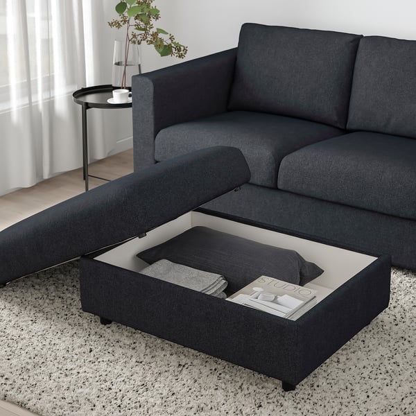 IKEA FINNALA Ottoman With Storage Tallmyra Black/gray