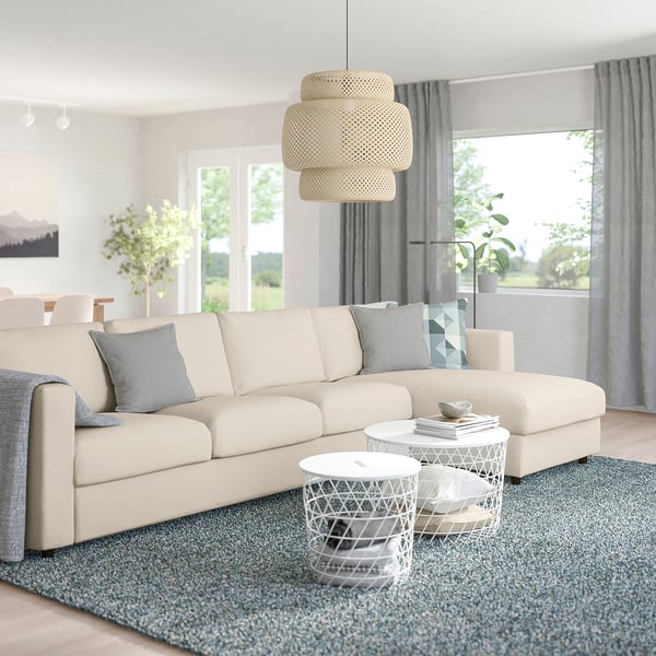 IKEA FINNALA Sectional 4-seat With Chaise/Gunnared Beige