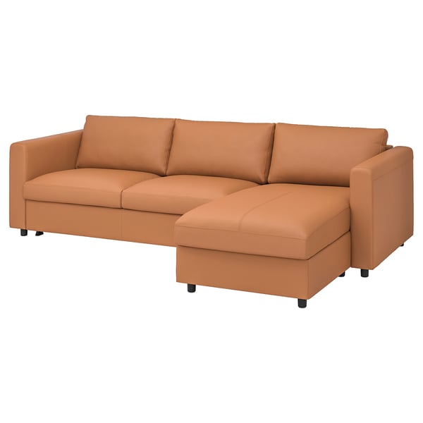 IKEA FINNALA Sleeper sofa with chaise/Grann/Bomstad golden brown