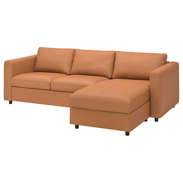 IKEA FINNALA Sofa with chaise/Grann/Bomstad golden brown