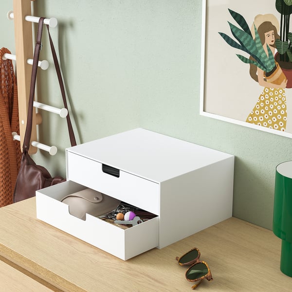 IKEA FJÄDERHARV Mini Chest With 2 Drawers White 12 ½x9 ¾ "