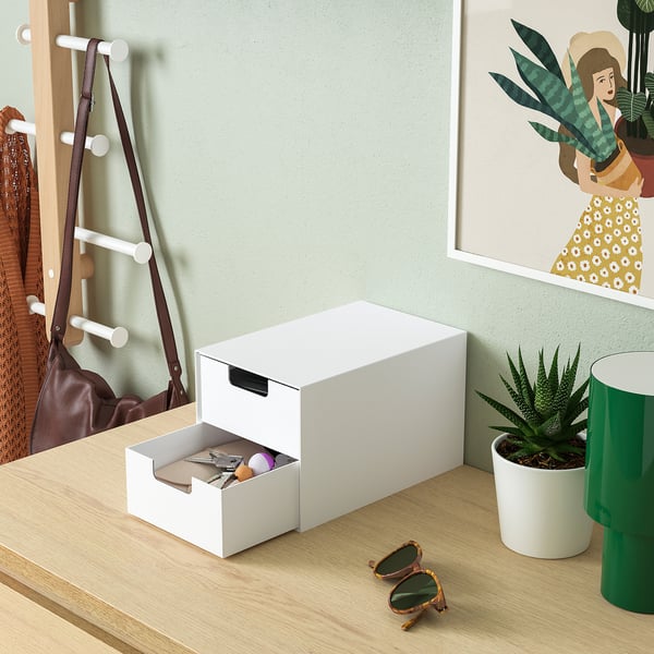 IKEA FJÄDERHARV Mini Chest With 2 Drawers White 6 ¼x9 ¾ "