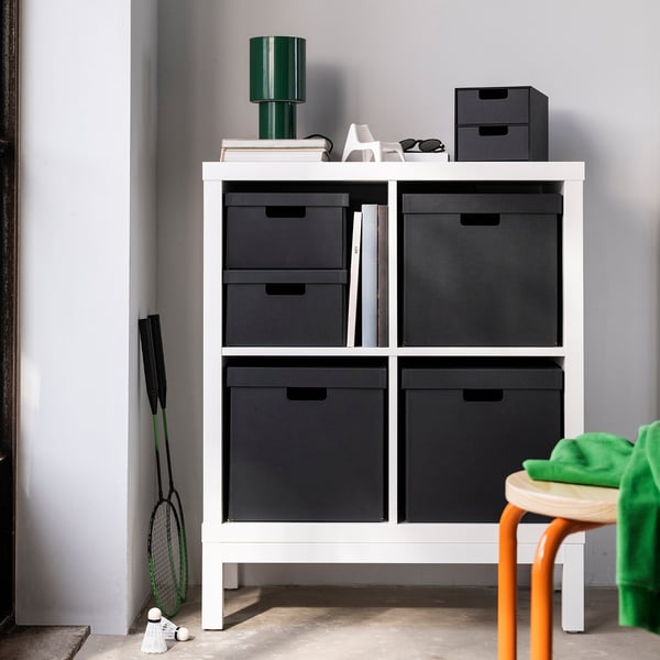IKEA FJÄDERHARV Storage Box With Lid Anthracite 9 ¾x13 ¾x6 ¼ "