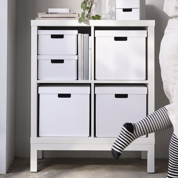 IKEA FJÄDERHARV Storage Box With Lid White 12 ½x13 ¾x12 ¼ "