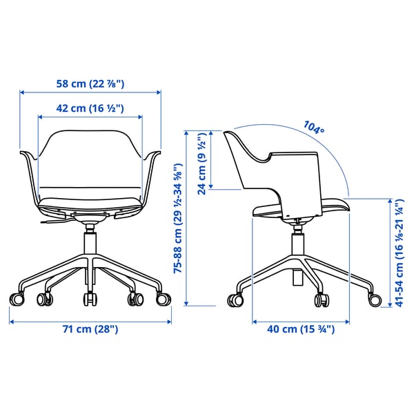 IKEA FJÄLLBERGET Conference Chair With Casters White Stained Oak Veneer/Gunnared Beige