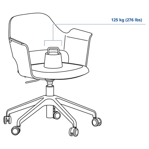 IKEA FJÄLLBERGET Conference Chair With Casters White Stained Oak Veneer/Gunnared Beige