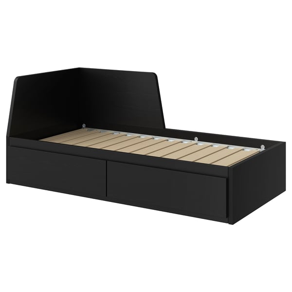 IKEA FLEKKE Daybed frame with 2 drawers black-brown Twin