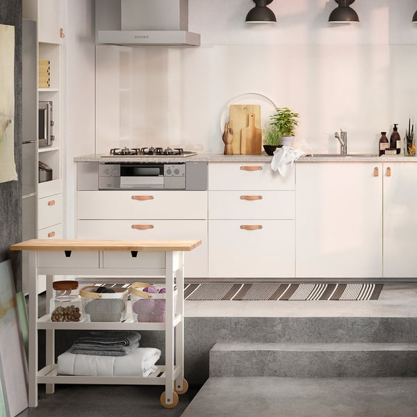 IKEA FÖRHÖJA Kitchen Cart Birch/white 39 3/8x16 7/8 "