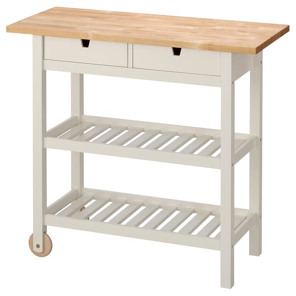 IKEA FÖRHÖJA Kitchen cart birch/white 39 3/8x16 7/8 "