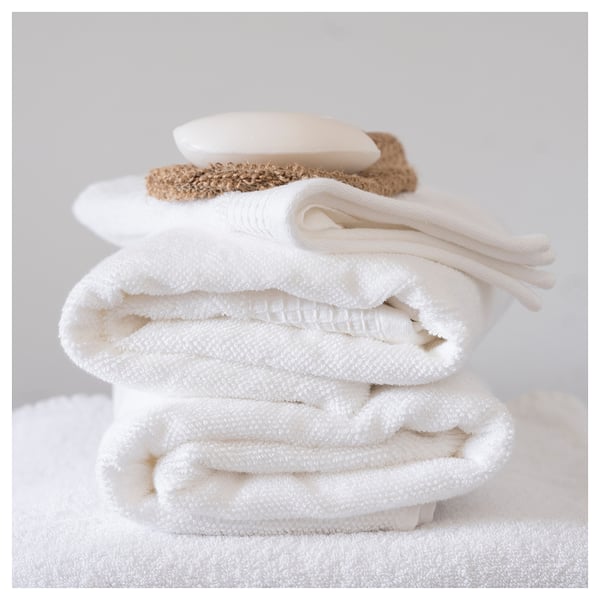 IKEA FRAMFÄRD Scented Cndl In Glass W Lid/2 Wicks Fresh Linen/white Frosted Glass 70 Hr