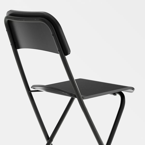 IKEA FRANKLIN Bar Stool With Backrest Foldable Counter Height Black/black 24 3/4 "