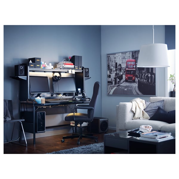 IKEA FREDDE Gaming Desk Black 55 1/8/72 7/8x29 1/8x57 1/2 "