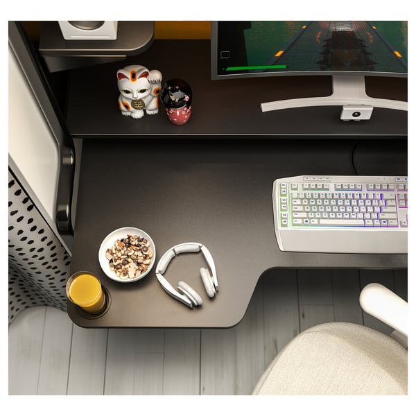 IKEA FREDDE Gaming Desk Black 55 1/8/72 7/8x29 1/8x57 1/2 "