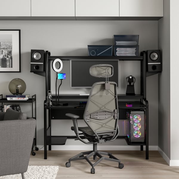 IKEA FREDDE / STYRSPEL Gaming Desk And Chair Black/gray