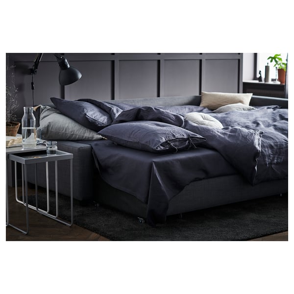 IKEA FRIHETEN / KLAGSHAMN Sleeper Sectional 3 Seat W/storage Skiftebo Dark Gray