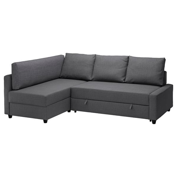 IKEA FRIHETEN / KLAGSHAMN Sleeper sectional 3 seat w/storage Skiftebo dark gray