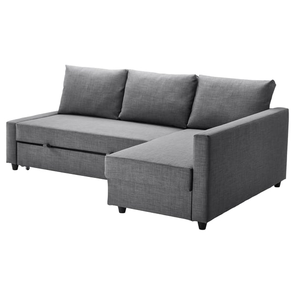 IKEA FRIHETEN Sleeper sectional 3 seat w/storage Skiftebo dark gray