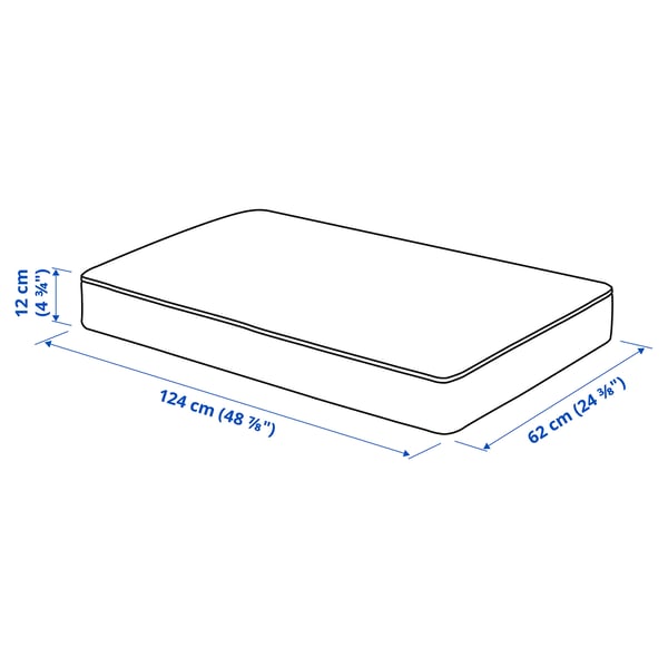 IKEA FRÖSÖN Cover For Seat Pad Dark Gray Outdoor 48 7/8x24 3/8 "