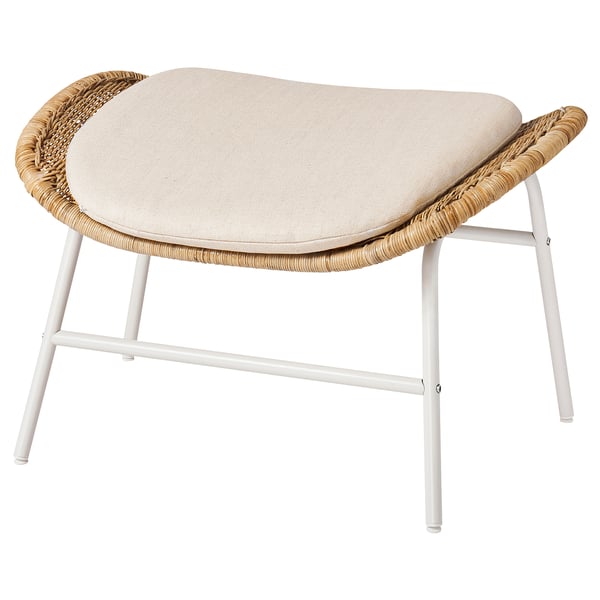 IKEA FRYKSÅS Armchair And Ottoman Rattan/Risane Natural