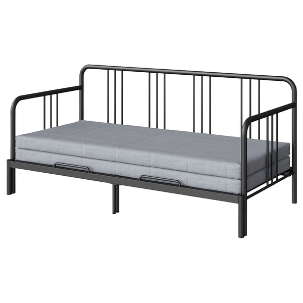 IKEA FYRESDAL Daybed with 2 mattresses black/Ågotnes firm Twin