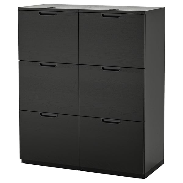 IKEA GALANT Storage combination with filing black stained ash veneer 40 1/8x47 1/4 "