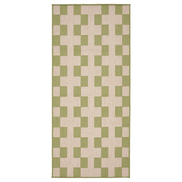 IKEA GÅNGSTIG Kitchen mat flatwoven green/off-white 2 ' 4 "x5 ' 3 "