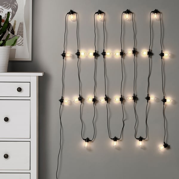 IKEA GARDJÄRN LED String Light With 24 Lights Black/outdoor